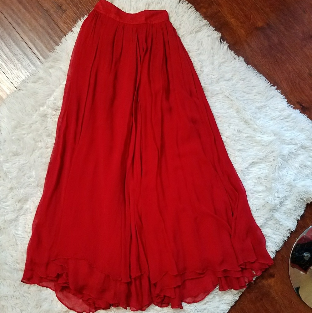 Free people red maxi skirt